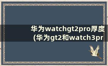 华为watchgt2pro厚度(华为gt2和watch3pro哪个好)