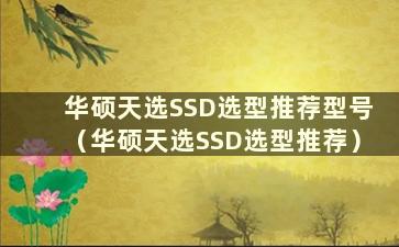 华硕天选SSD选型推荐型号（华硕天选SSD选型推荐）