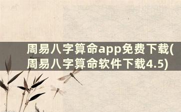 周易八字算命app免费下载(周易八字算命软件下载4.5)