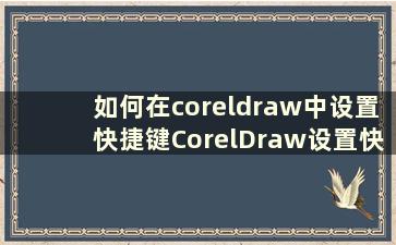 如何在coreldraw中设置快捷键CorelDraw设置快捷键教程【详细讲解】