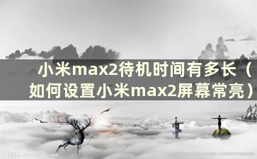 小米max2待机时间有多长（如何设置小米max2屏幕常亮）