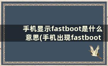手机显示fastboot是什么意思(手机出现fastboot怎么办开不了机)