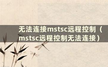 无法连接mstsc远程控制（mstsc远程控制无法连接）