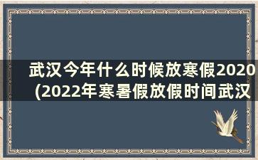 武汉今年什么时候放寒假2020(2022年寒暑假放假时间武汉)