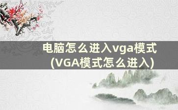 电脑怎么进入vga模式(VGA模式怎么进入)