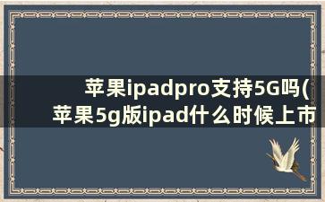 苹果ipadpro支持5G吗(苹果5g版ipad什么时候上市)
