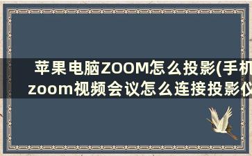 苹果电脑ZOOM怎么投影(手机zoom视频会议怎么连接投影仪)