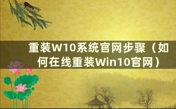 重装W10系统官网步骤（如何在线重装Win10官网）